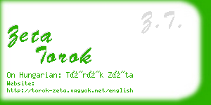 zeta torok business card